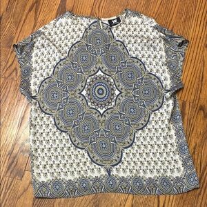 W by Worth Patterned Top blouse size xp
